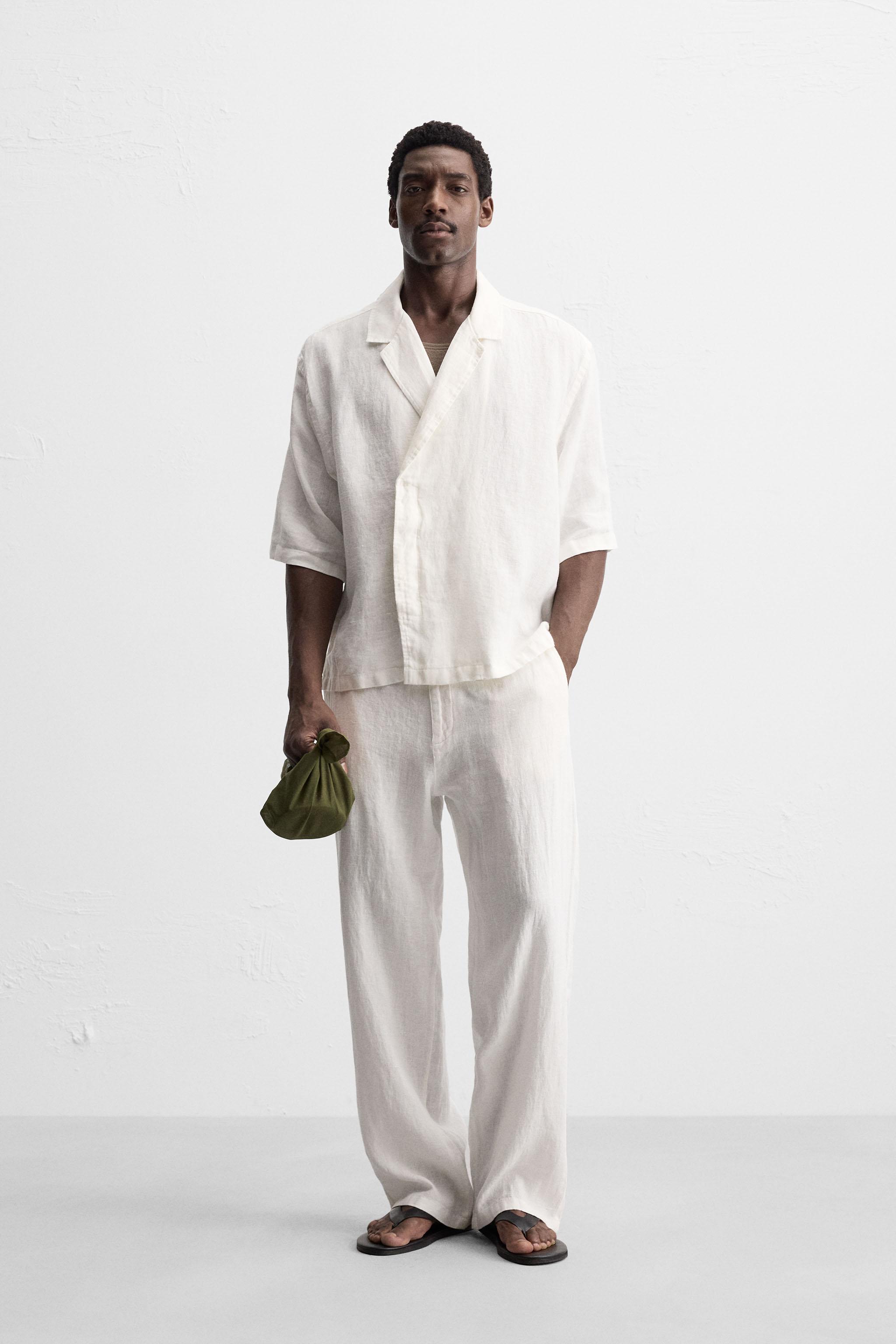 PANTALON COUPE DÉCONTRACTÉE 100 % LIN